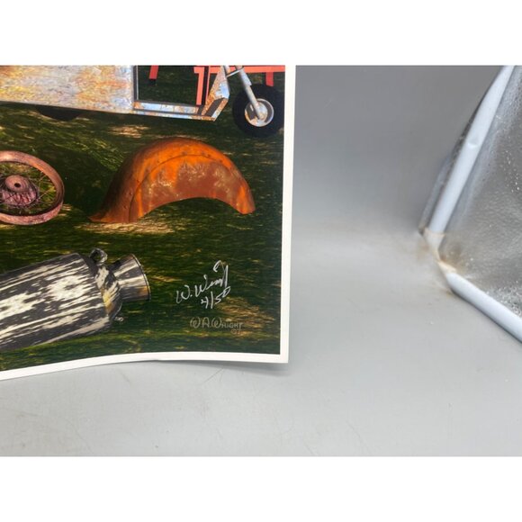 LE GM Harley Davidson motorcycle print artwork signed 4/50 water 16x12" READ - Picture 2 of 6